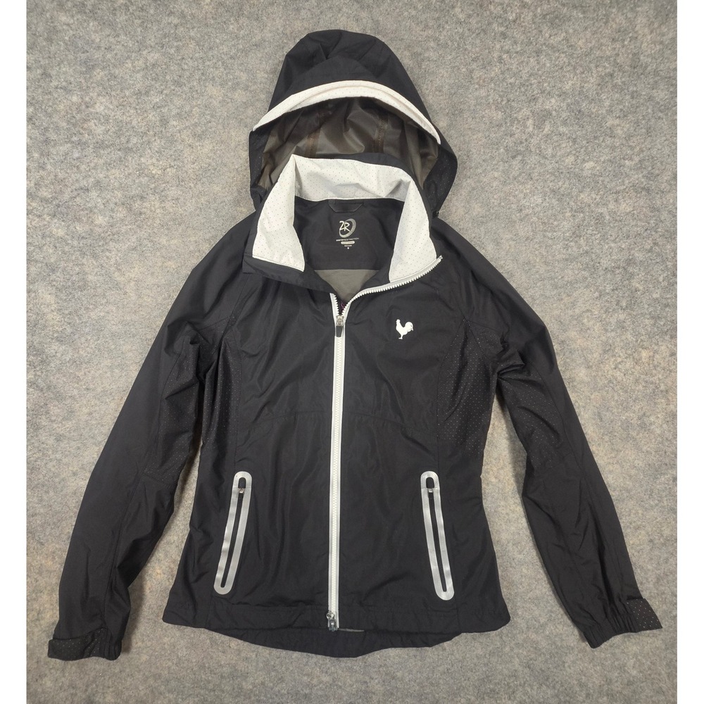 Zero Restriction Tour Series Golf Rain Jacket Black Full Zip Hooded Womens Small